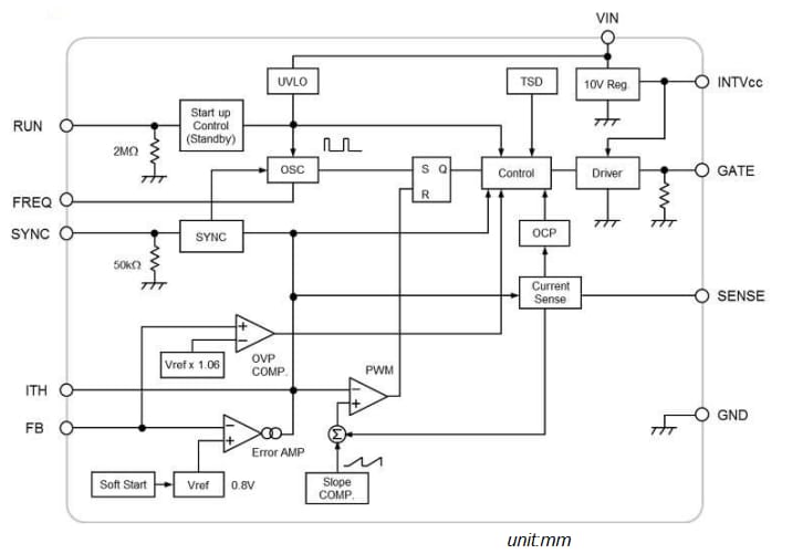 Block Diagram - Nisshinbo NJW4142 MOSFET Drive Switching Regulator IC